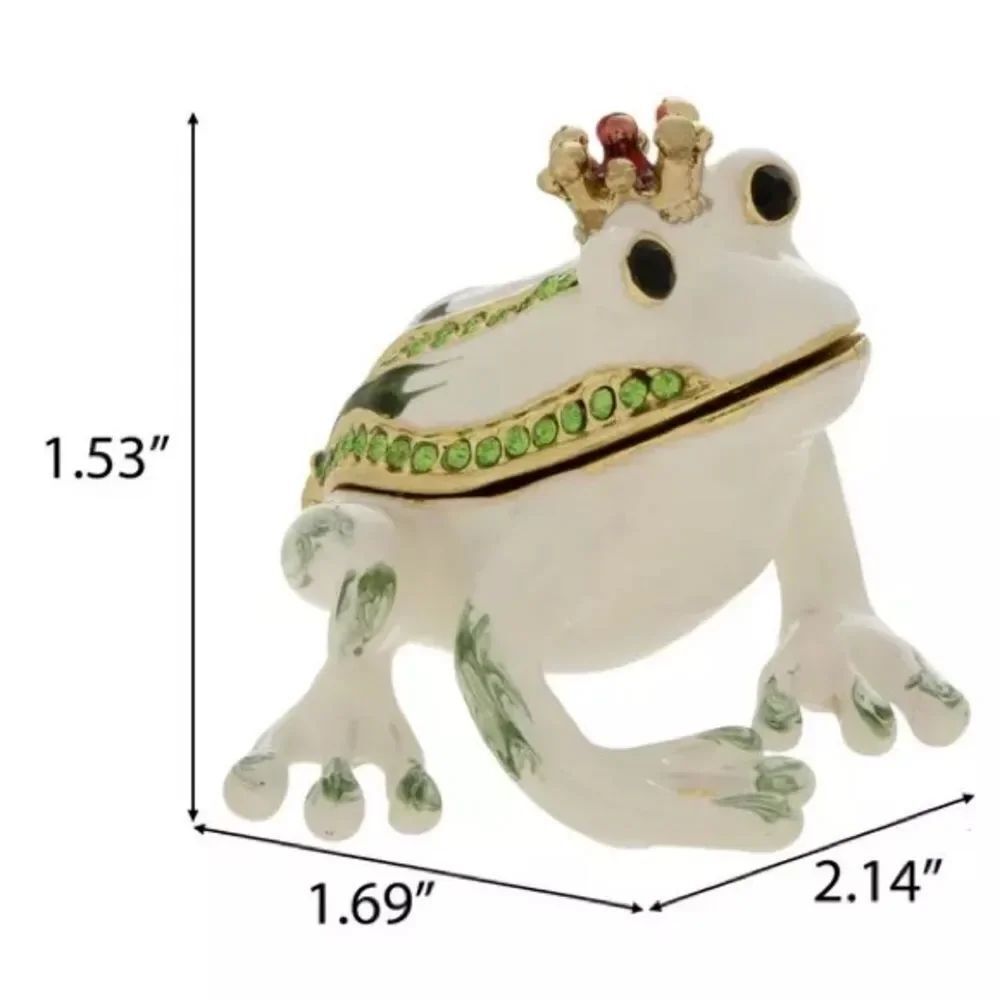 New! Crowned Frog Jewelry Box Trinket Dish NWT - Picture 2 of 8